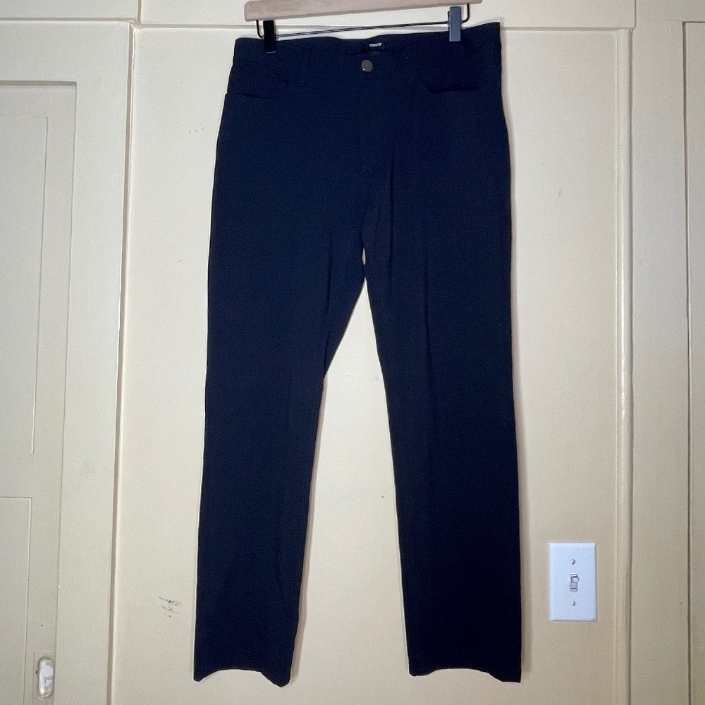 Navy Straight-Leg Pants